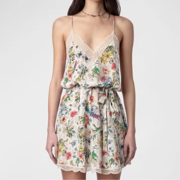 Zadig & Voltaire Floral Lace Mini Dress in Large - Picture 1 of 8